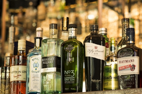 Lobby Court has over 90 kinds of Gin Selection