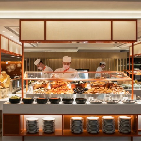 台北遠東香格里拉-6f-遠東café自助餐廳特別推出，午晚餐、下午茶時段最低優惠約73折