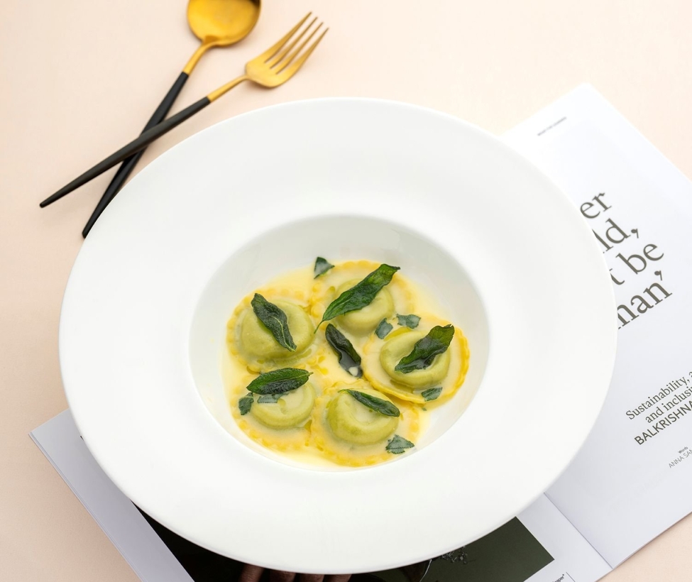 奶油鼠尾草 菠菜起司義大利餃